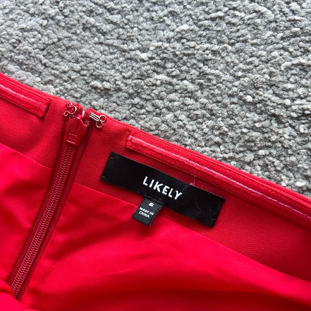 Likely Windsor Ruby Red Strapless Fitted Gown - image 4